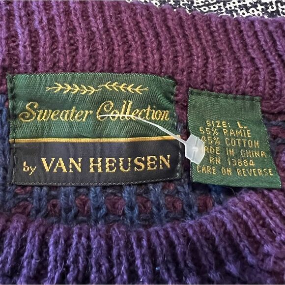 Sweater Collection by VanHeusen purple ramie & cotton sweater - Picture 3 of 8